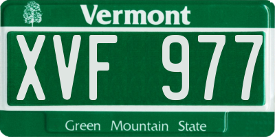VT license plate XVF977