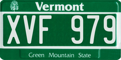 VT license plate XVF979