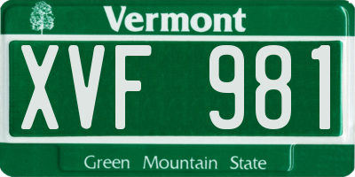 VT license plate XVF981
