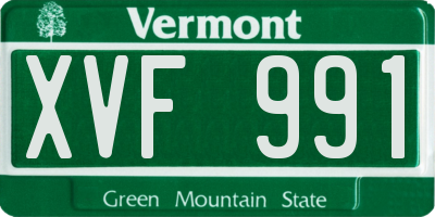 VT license plate XVF991