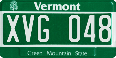 VT license plate XVG048