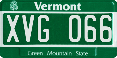 VT license plate XVG066