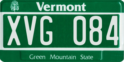 VT license plate XVG084