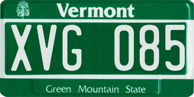 VT license plate XVG085