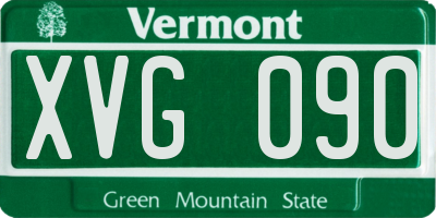 VT license plate XVG090