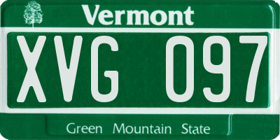 VT license plate XVG097