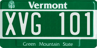 VT license plate XVG101