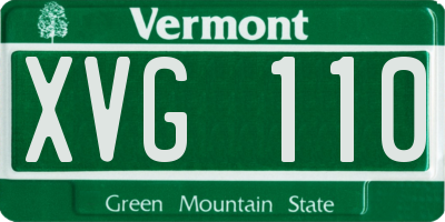VT license plate XVG110