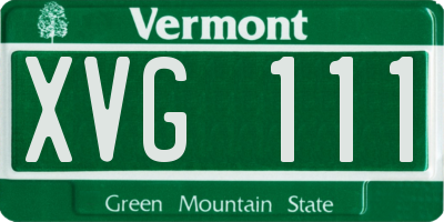 VT license plate XVG111