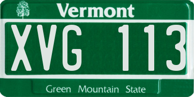 VT license plate XVG113