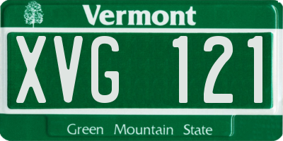 VT license plate XVG121