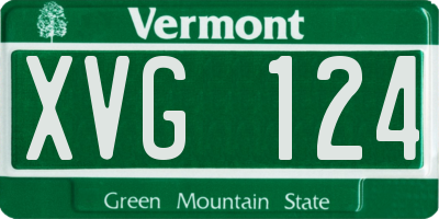 VT license plate XVG124