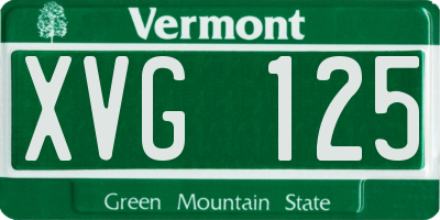 VT license plate XVG125