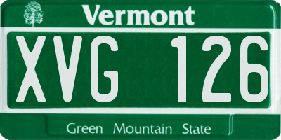 VT license plate XVG126