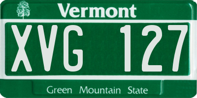 VT license plate XVG127