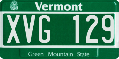 VT license plate XVG129