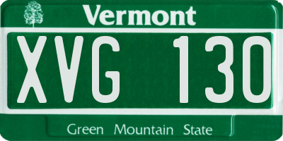 VT license plate XVG130