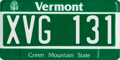 VT license plate XVG131