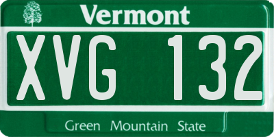 VT license plate XVG132