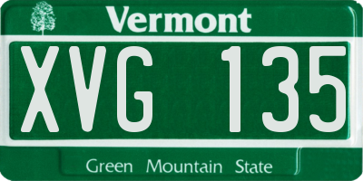 VT license plate XVG135