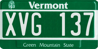 VT license plate XVG137