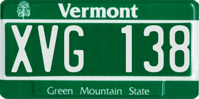 VT license plate XVG138