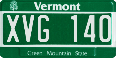 VT license plate XVG140