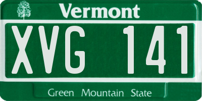VT license plate XVG141