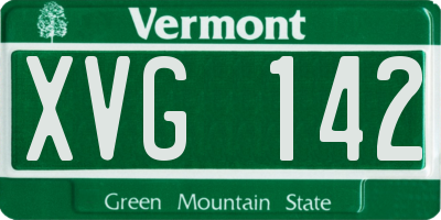 VT license plate XVG142