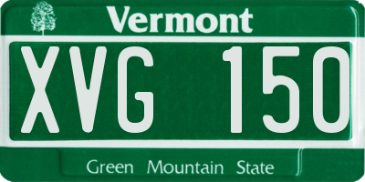 VT license plate XVG150