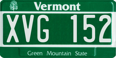 VT license plate XVG152