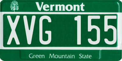 VT license plate XVG155