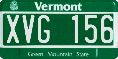 VT license plate XVG156