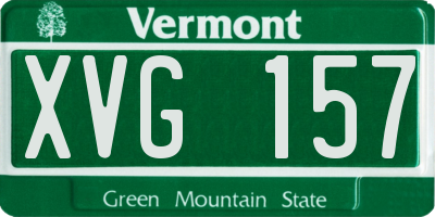 VT license plate XVG157
