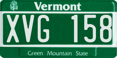 VT license plate XVG158