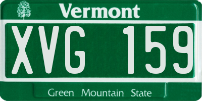 VT license plate XVG159