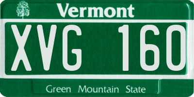 VT license plate XVG160