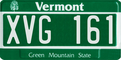 VT license plate XVG161