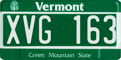 VT license plate XVG163