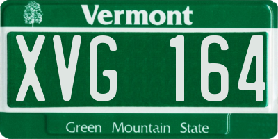 VT license plate XVG164