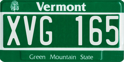 VT license plate XVG165