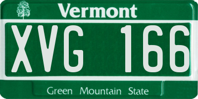 VT license plate XVG166