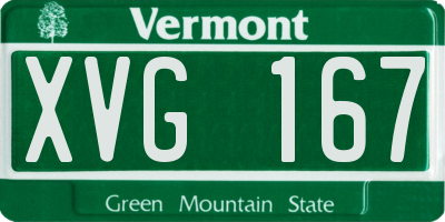 VT license plate XVG167