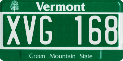 VT license plate XVG168