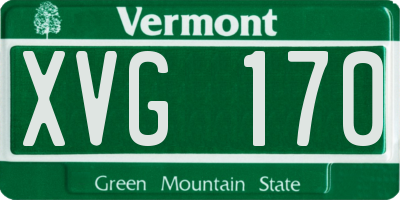 VT license plate XVG170