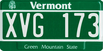 VT license plate XVG173