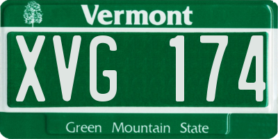 VT license plate XVG174
