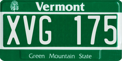 VT license plate XVG175