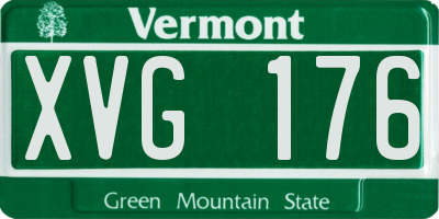 VT license plate XVG176