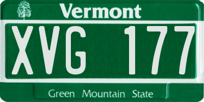 VT license plate XVG177